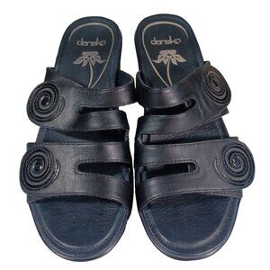 Dansko  Dixie Full Grain Leather Slip On Sandal Black Size 36 (U.S. Sz 5.5-6)